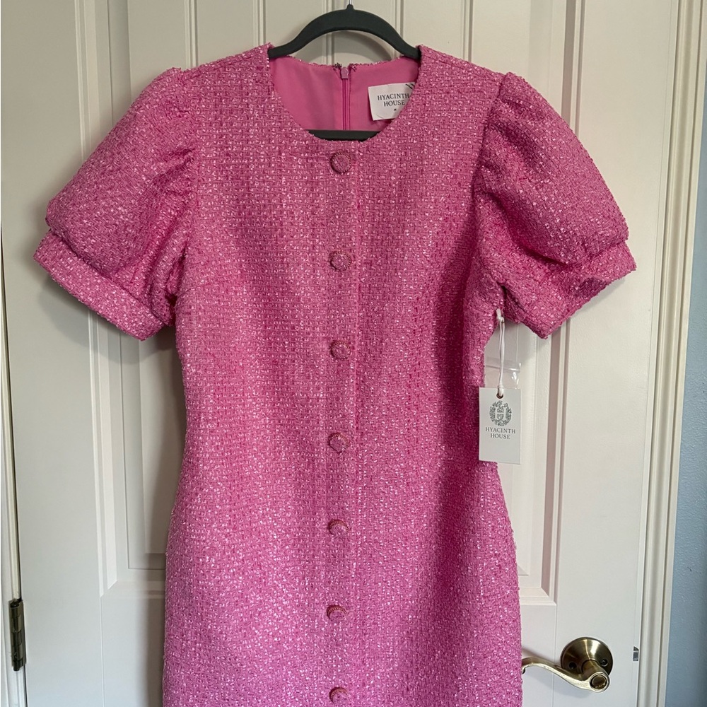 Tuckernuck Hyacinth House Pink Tweed Mini Dress